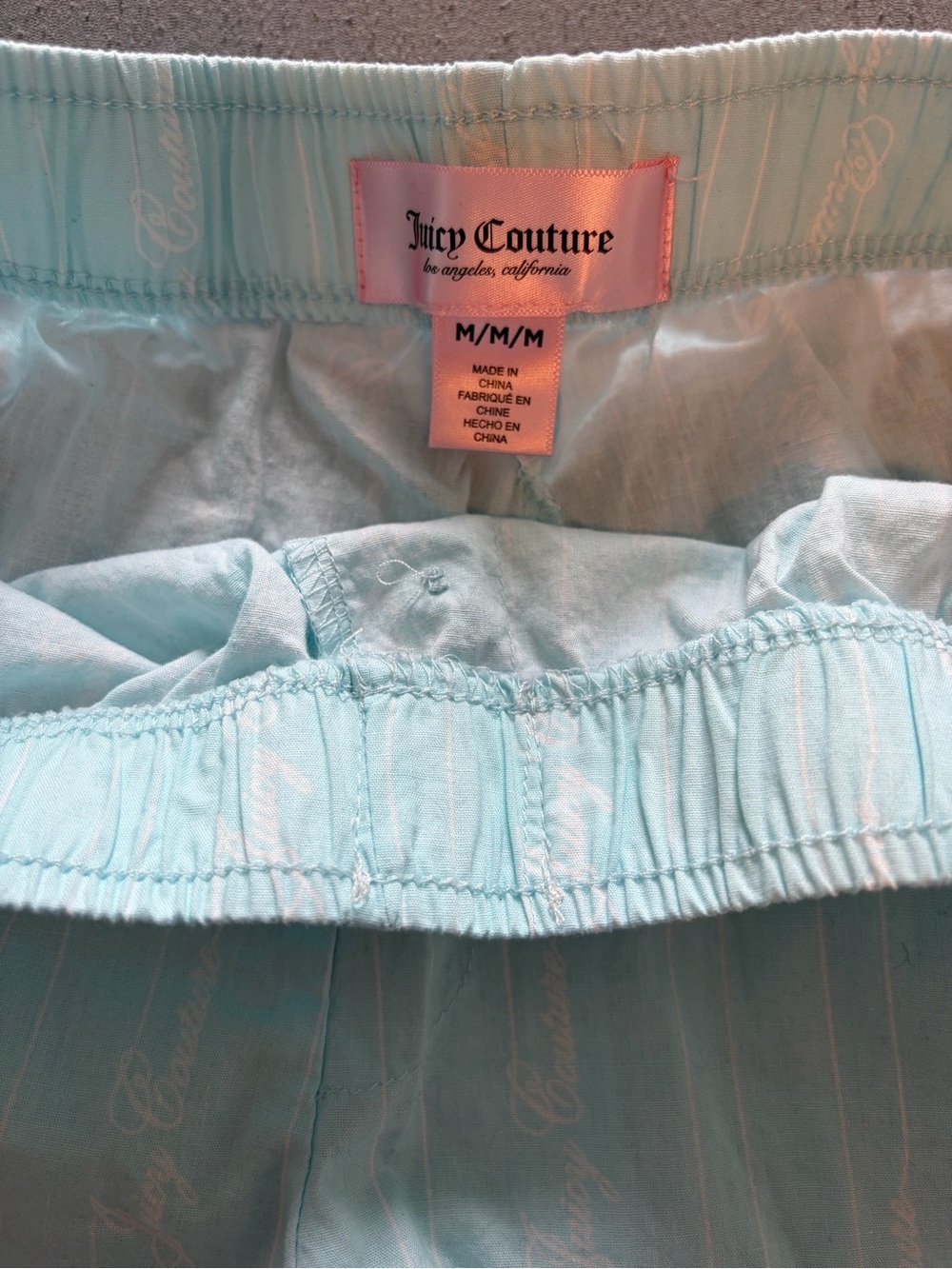 Juicy Couture Cherry Print Pink + Light Blue Sleep Shorts size medium - Picture 4 of 4